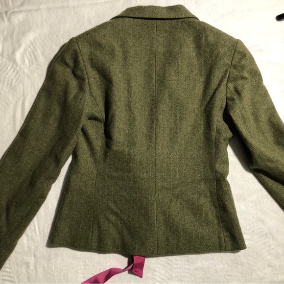 Lilly Pulitzer Wool Blend Green Pink bow Pinstriped Blazer Size S - Picture 5 of 8